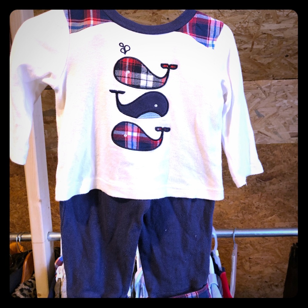 Wendy Bellissimo 9M navy white red whale outfit